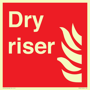 Dry riser sign